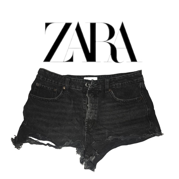 🔥BOGO under $20🔥 Zara black high waisted jean shorts - Picture 1 of 5